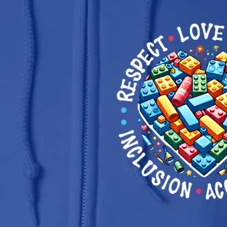 Autism Respect Love Support Autistic Awareness Gift Full Zip Hoodie