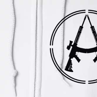 Anarchist Rifles Libertarian Firearm Anarchy Ancap Anarchist Full Zip Hoodie