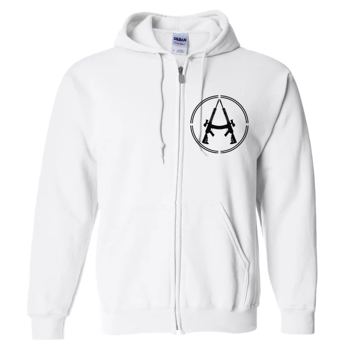 Anarchist Rifles Libertarian Firearm Anarchy Ancap Anarchist Full Zip Hoodie