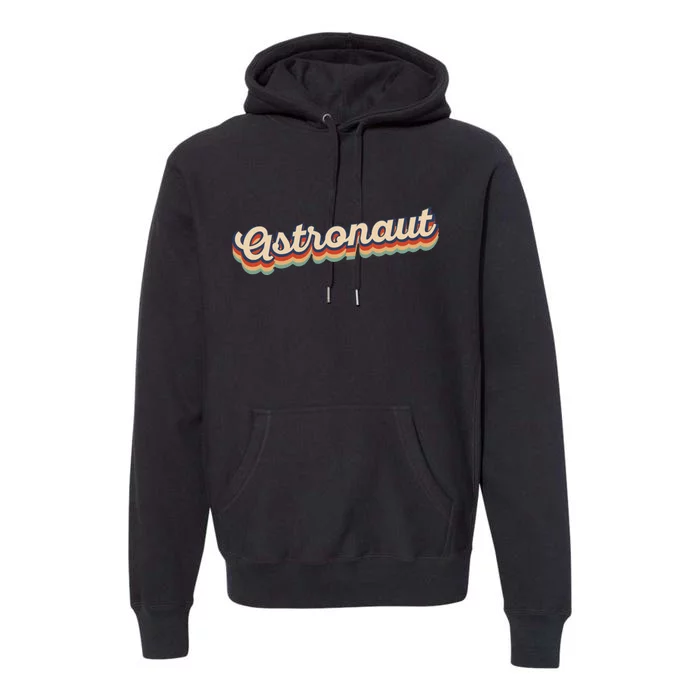 Astronaut Retro Logo Premium Hoodie