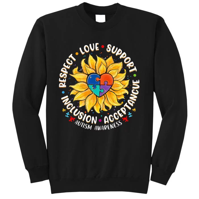 Autism  Respect Love Support Autism Awareness Tall Sweatshirt