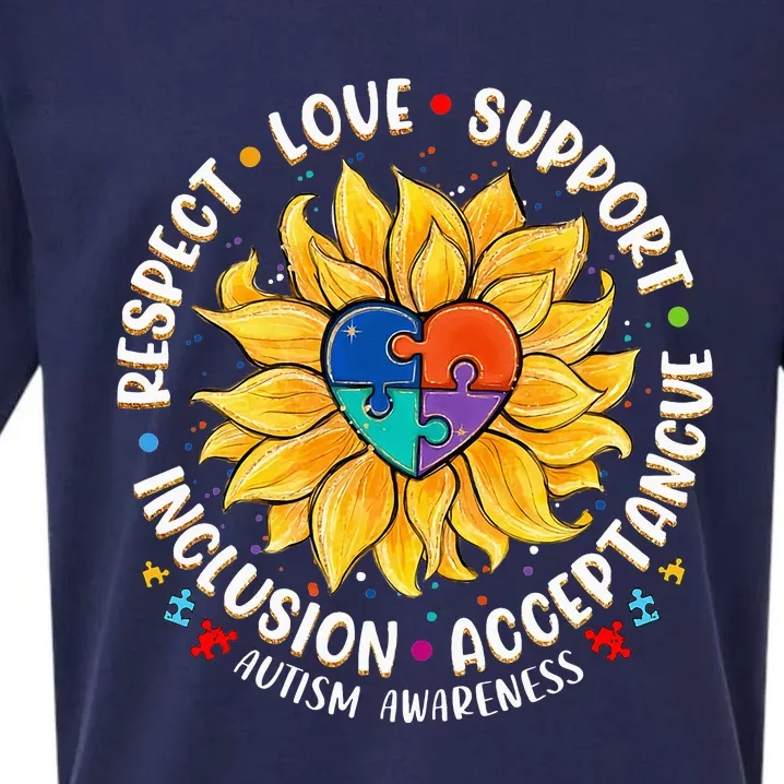 Autism  Respect Love Support Autism Awareness Sueded Cloud Jersey T-Shirt