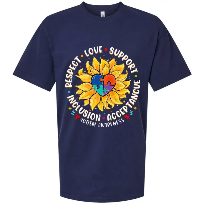 Autism  Respect Love Support Autism Awareness Sueded Cloud Jersey T-Shirt