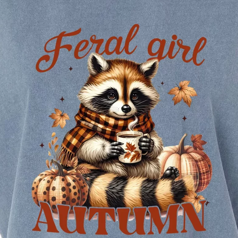 Autumn Raccoon Lover Gift For Fall Enthusiasts Garment-Dyed Women's Muscle Tee