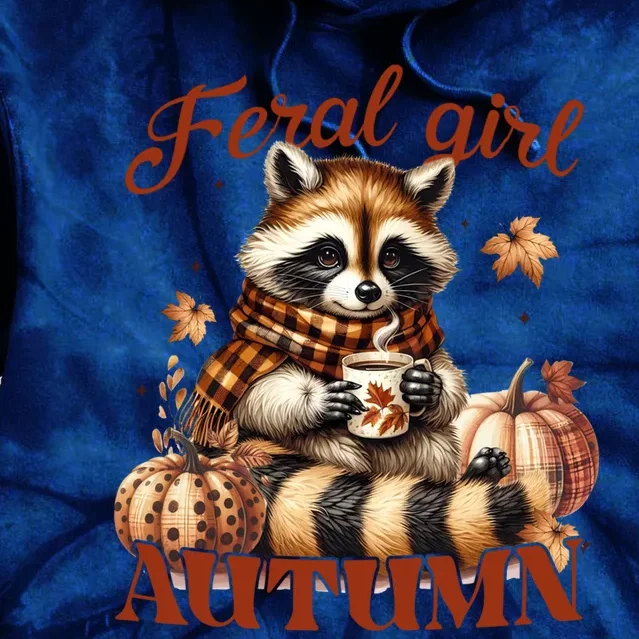 Autumn Raccoon Lover Gift For Fall Enthusiasts Tie Dye Hoodie