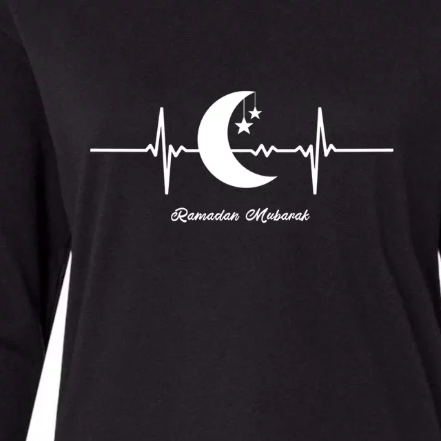 Arab Ramadan Mubarak Ramadan Quotes Arabic Gift Womens Cotton Relaxed Long Sleeve T-Shirt