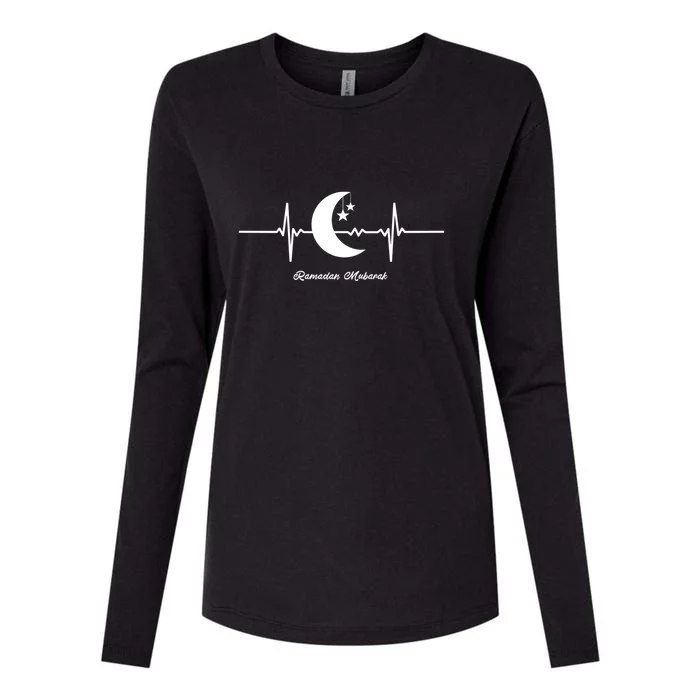 Arab Ramadan Mubarak Ramadan Quotes Arabic Gift Womens Cotton Relaxed Long Sleeve T-Shirt