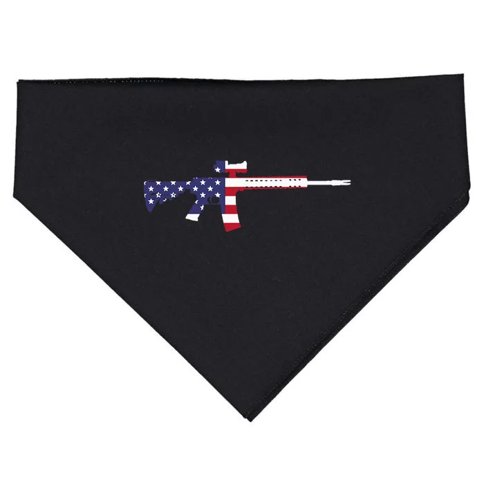 America Rifle MURICA Libertarian Conservative Gun USA Flag USA-Made Doggie Bandana