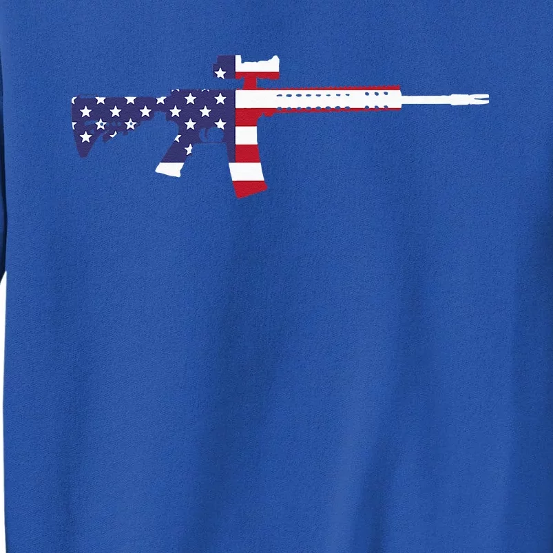 America Rifle MURICA Libertarian Conservative Gun USA Flag Tall Sweatshirt