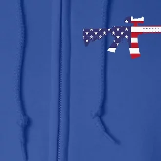 America Rifle MURICA Libertarian Conservative Gun USA Flag Full Zip Hoodie