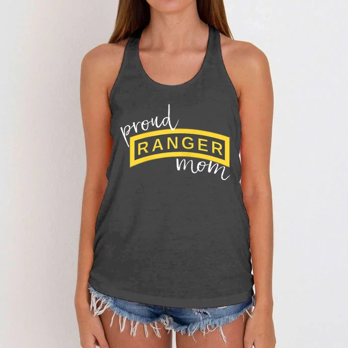 Army Ranger Mom Gift Proud Ranger Mom Tab Gift Women's Knotted Racerback Tank