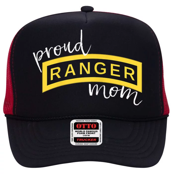 Army Ranger Mom Gift Proud Ranger Mom Tab Gift High Crown Mesh Trucker Hat