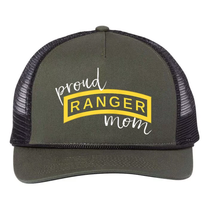 Army Ranger Mom Gift Proud Ranger Mom Tab Gift Retro Rope Trucker Hat Cap