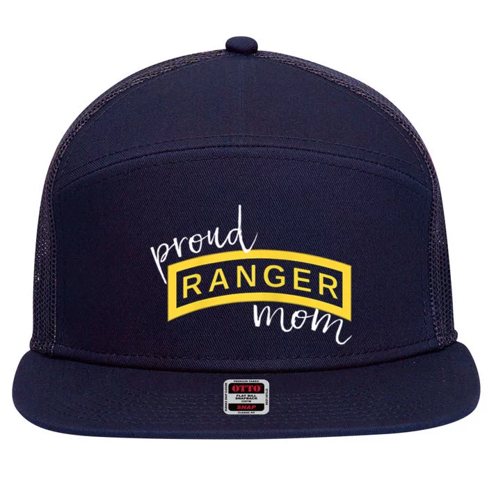 Army Ranger Mom Gift Proud Ranger Mom Tab Gift 7 Panel Mesh Trucker Snapback Hat