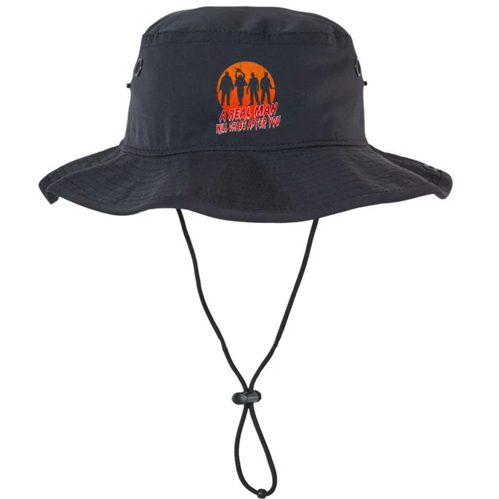 A Real Man Will Chase After You Halloween Horor Movie Retro Legacy Cool Fit Booney Bucket Hat