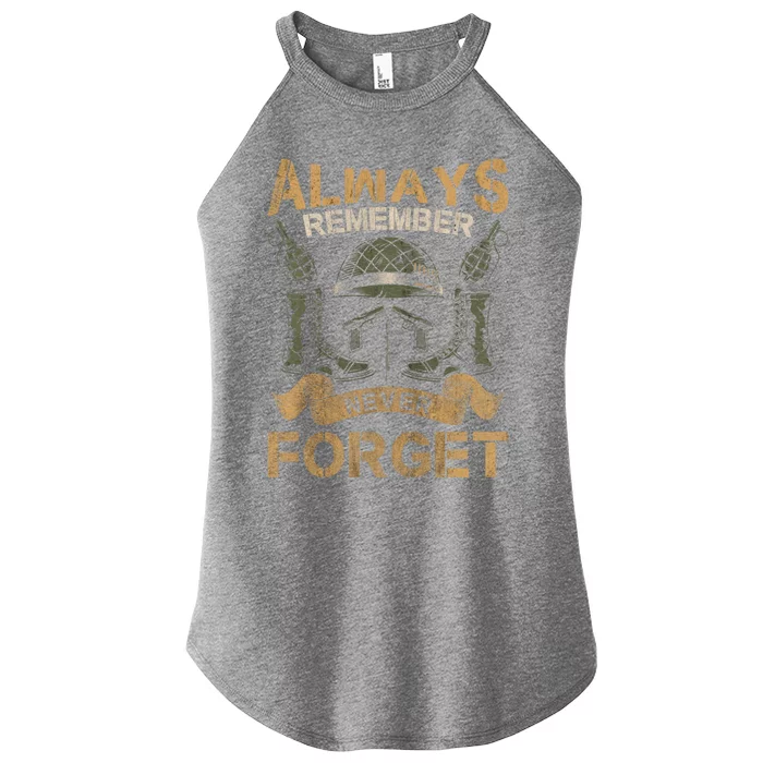 Army Retro Military Patriotic Veterans Day Gift Women’s Perfect Tri Rocker Tank