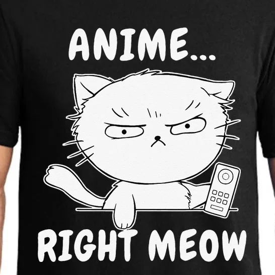 Anime Right Meow Funny Kawaii Otaku Cat Kitty Kitten Gift Pajama Set