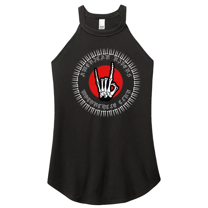 American Riders Motorcycle Club Biker Skull Classic Women’s Perfect Tri Rocker Tank