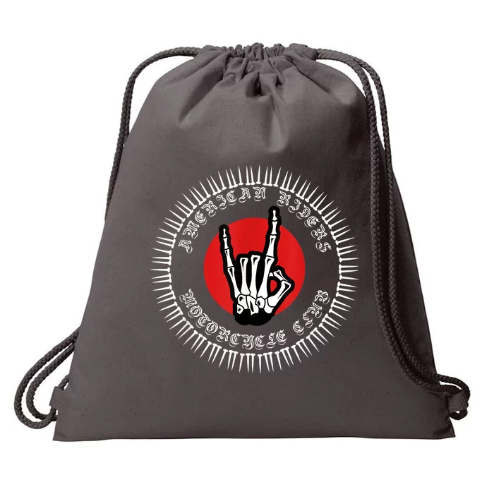 American Riders Motorcycle Club Biker Skull Classic Drawstring Bag