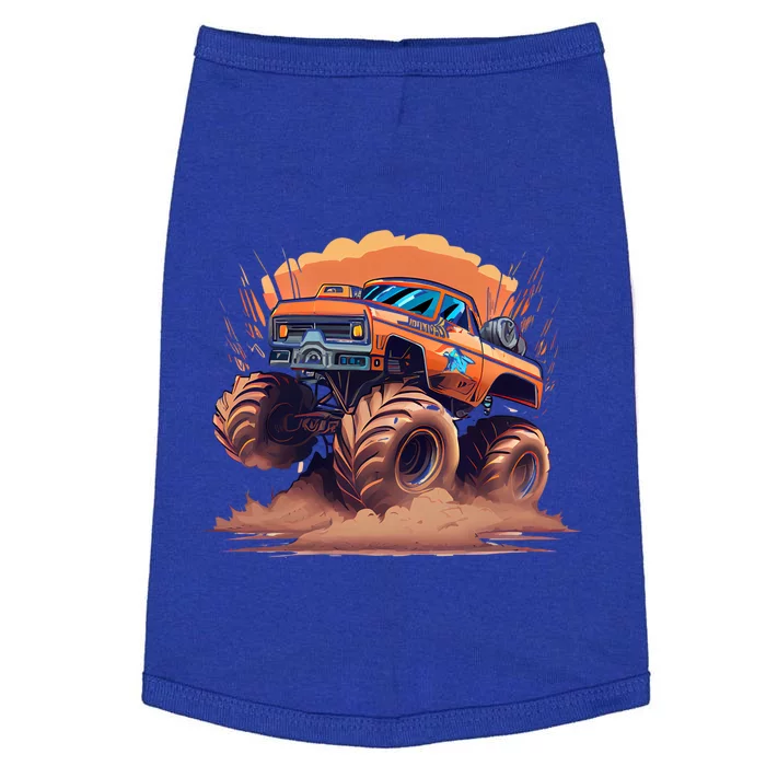 Awesome Retro Monster Truck Art 80S Graphic Design Gift Doggie Tank