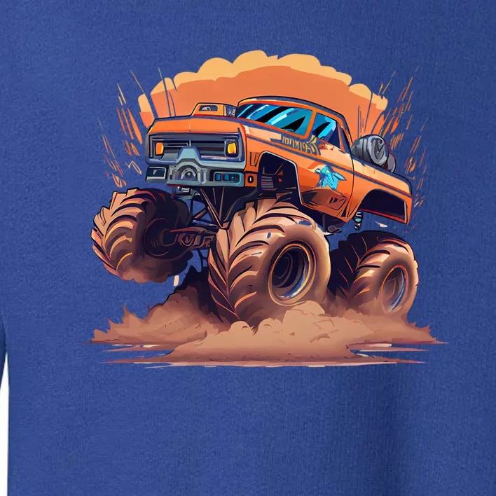 Awesome Retro Monster Truck Art 80S Graphic Design Gift Toddler Sweatshirt