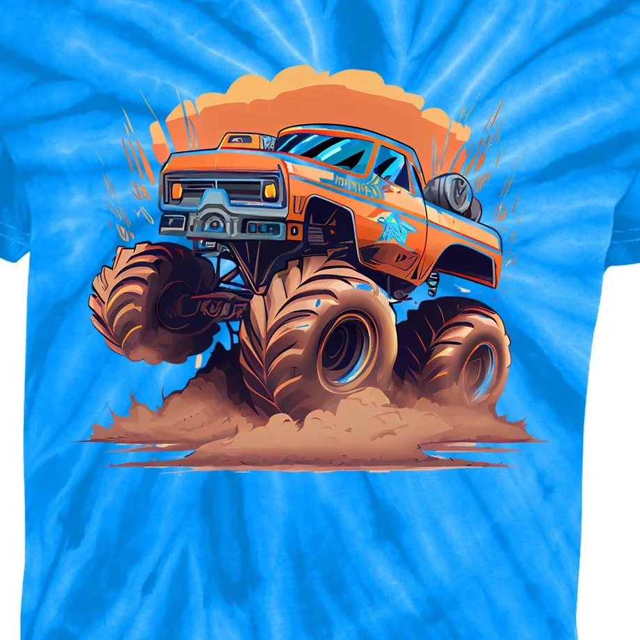 Awesome Retro Monster Truck Art 80S Graphic Design Gift Kids Tie-Dye T-Shirt