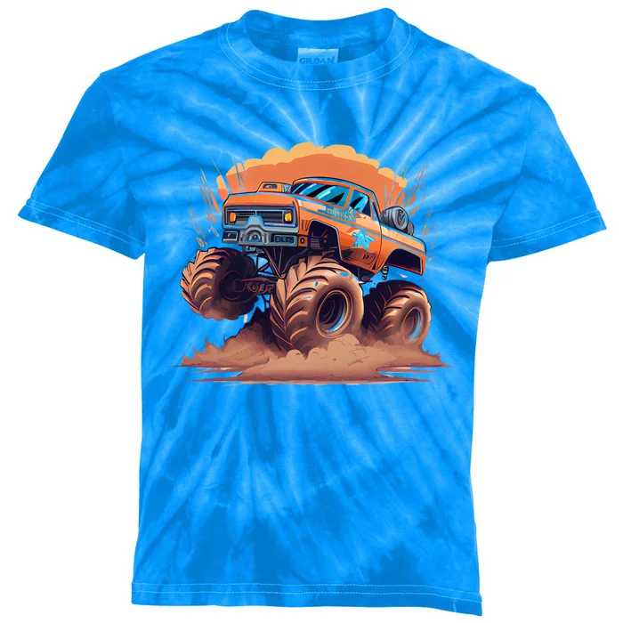 Awesome Retro Monster Truck Art 80S Graphic Design Gift Kids Tie-Dye T-Shirt