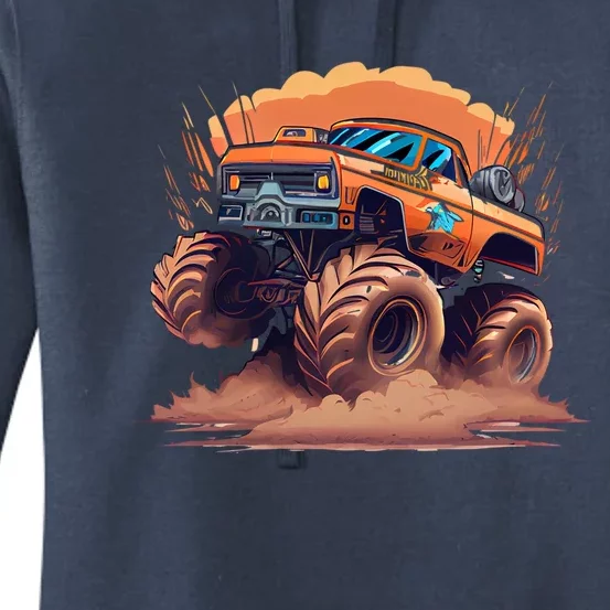 Awesome Retro Monster Truck Art 80S Graphic Design Gift Women's Pullover Hoodie