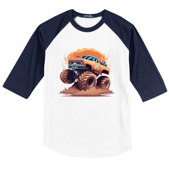 Awesome Retro Monster Truck Art 80S Graphic Design Gift Baseball Sleeve Shirt