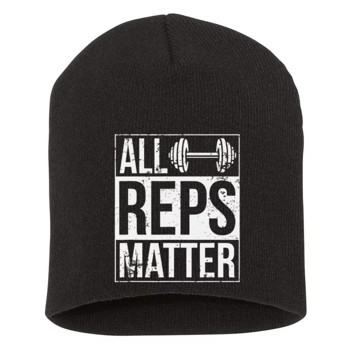 All Reps Matter Woman Workout Enthusiast Christmas Gift Short Acrylic Beanie