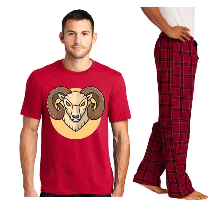 Angry Ram Mascot Cartoon Icon Illustration Pajama Set