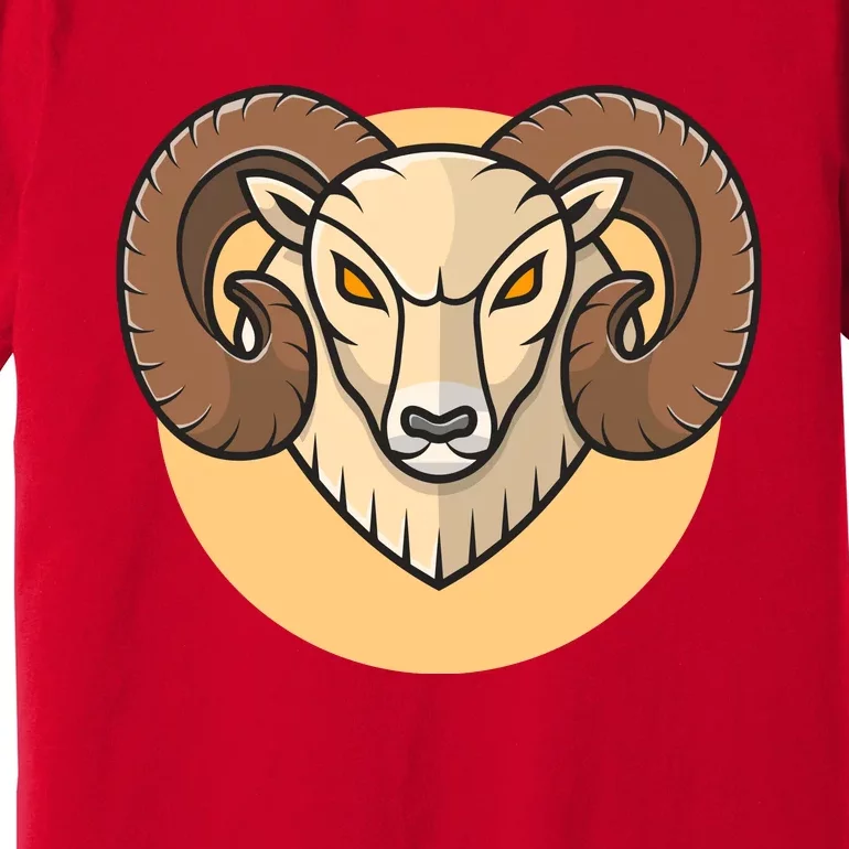 Angry Ram Mascot Cartoon Icon Illustration Premium T-Shirt