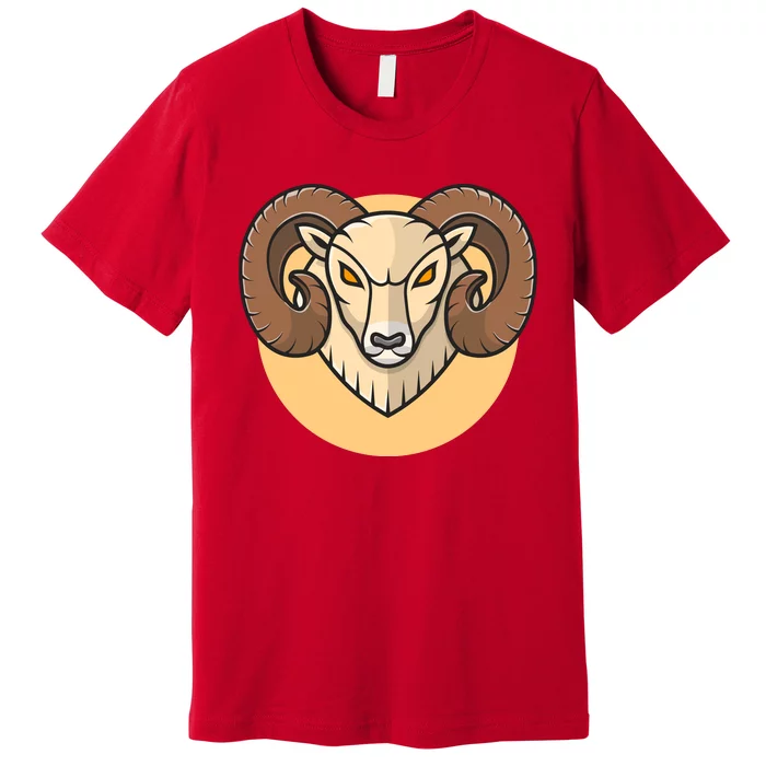 Angry Ram Mascot Cartoon Icon Illustration Premium T-Shirt