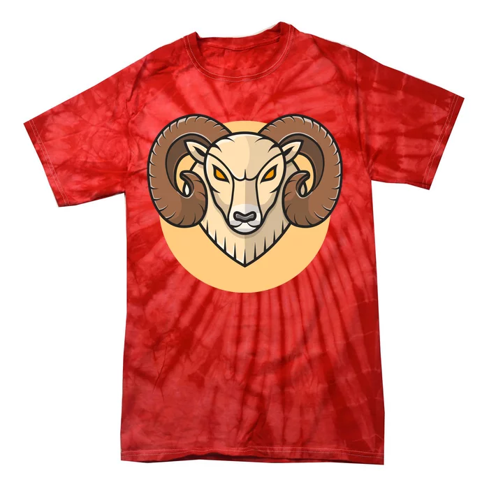 Angry Ram Mascot Cartoon Icon Illustration Tie-Dye T-Shirt