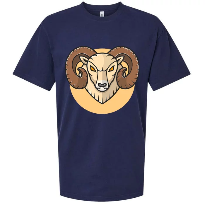 Angry Ram Mascot Cartoon Icon Illustration Sueded Cloud Jersey T-Shirt