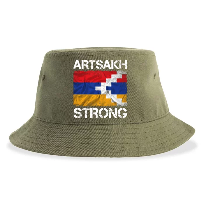 Armenia Flag Artsakh Strong Protest Sustainable Bucket Hat