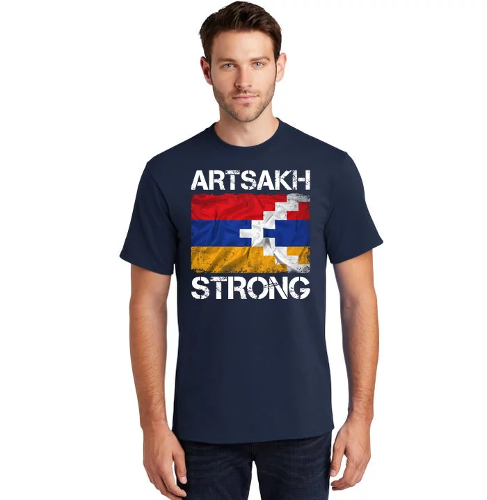 Armenia Flag Artsakh Strong Protest Tall T-Shirt