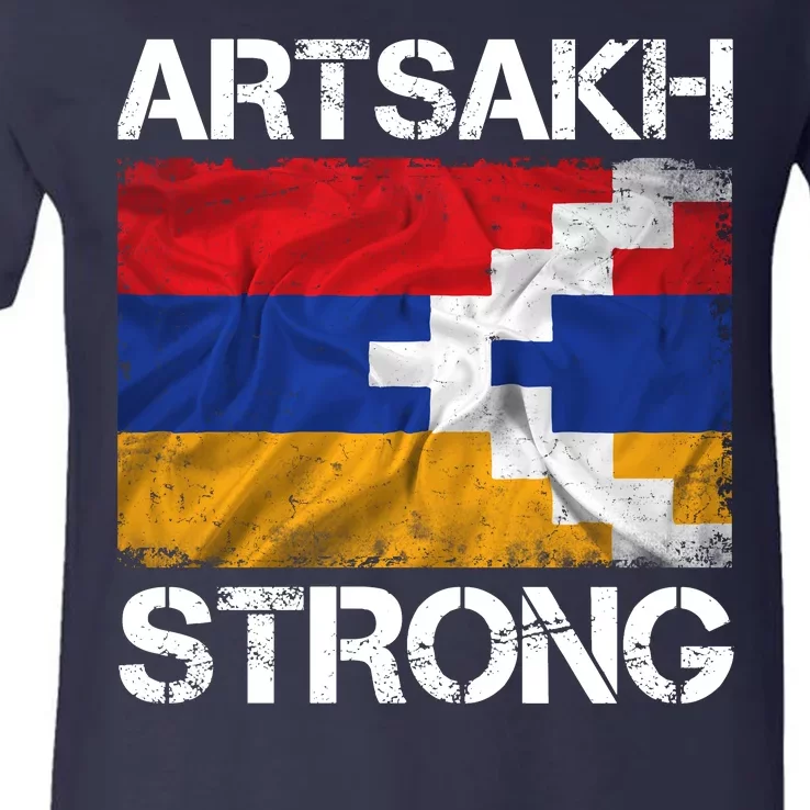 Armenia Flag Artsakh Strong Protest V-Neck T-Shirt