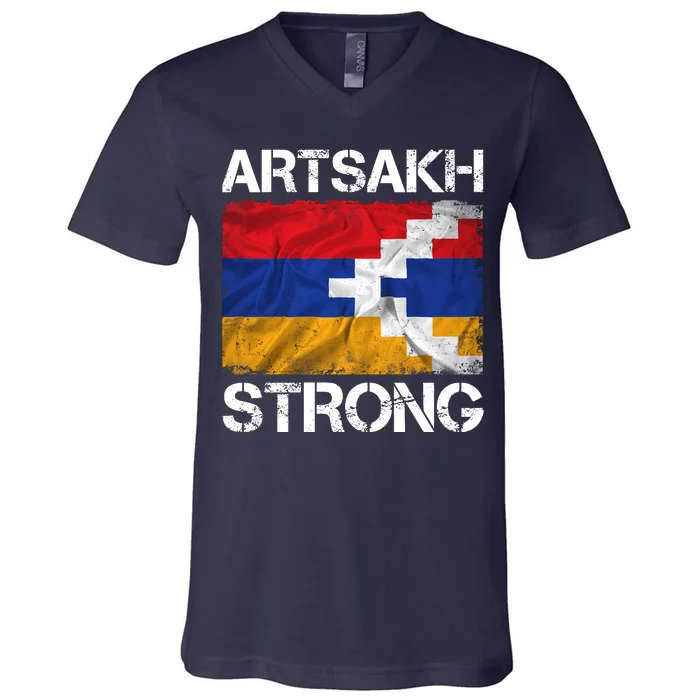 Armenia Flag Artsakh Strong Protest V-Neck T-Shirt