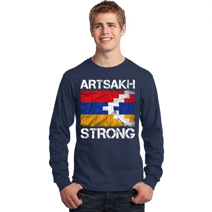 Armenia Flag Artsakh Strong Protest Tall Long Sleeve T-Shirt