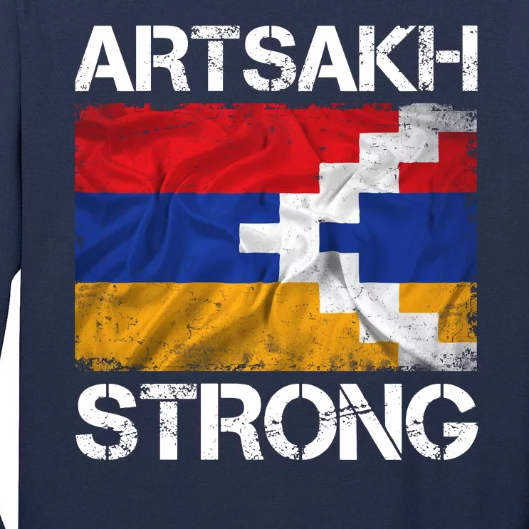 Armenia Flag Artsakh Strong Protest Tall Long Sleeve T-Shirt