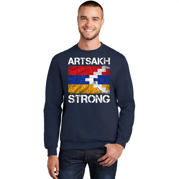 Armenia Flag Artsakh Strong Protest Tall Sweatshirt