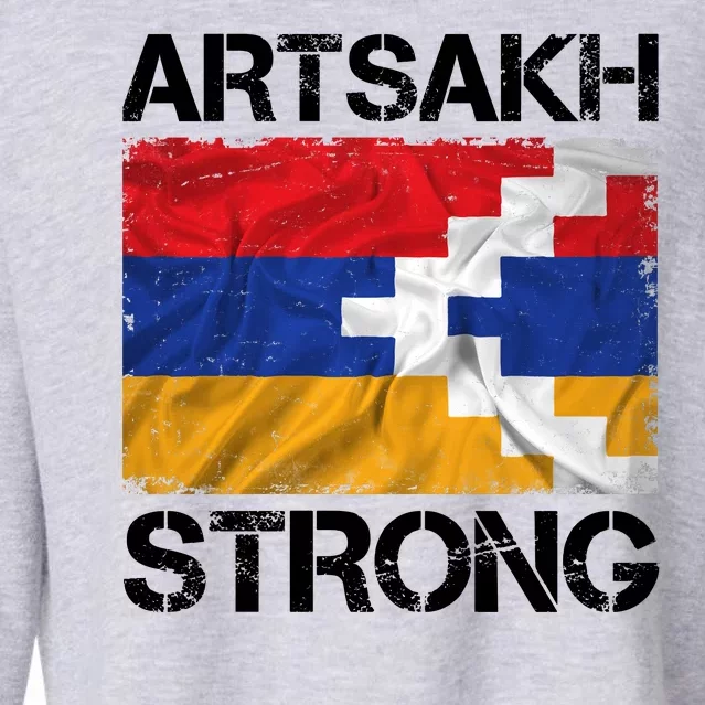 Armenia Flag Artsakh Strong Protest Cropped Pullover Crew