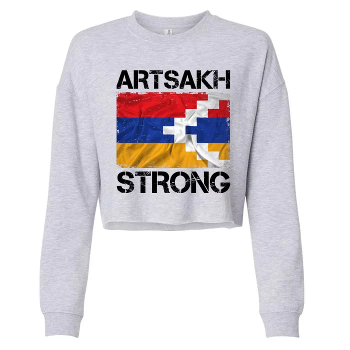 Armenia Flag Artsakh Strong Protest Cropped Pullover Crew