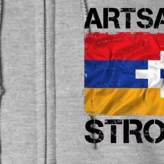 Armenia Flag Artsakh Strong Protest Full Zip Hoodie