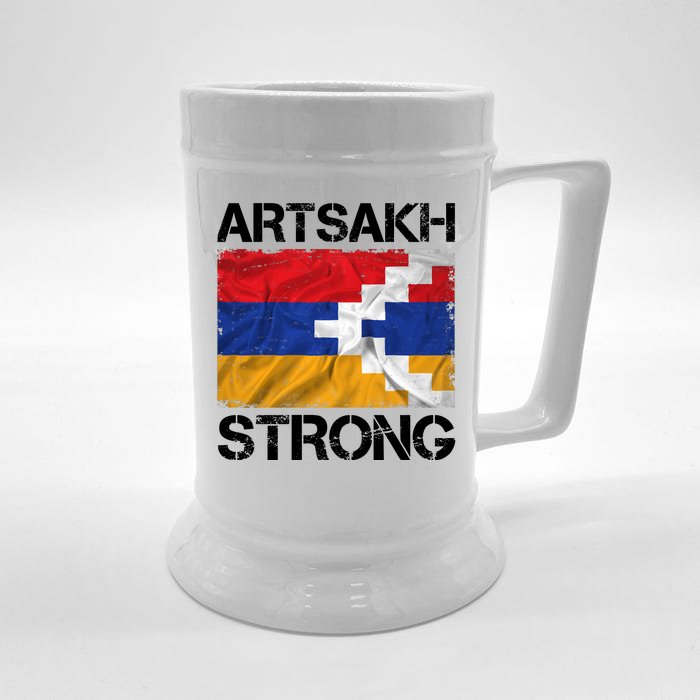 Armenia Flag Artsakh Strong Protest Front & Back Beer Stein