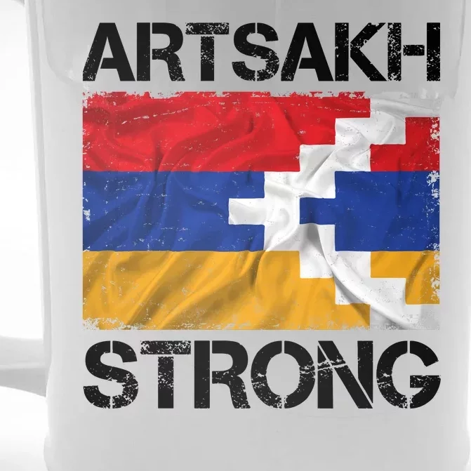 Armenia Flag Artsakh Strong Protest Front & Back Beer Stein