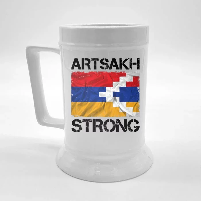 Armenia Flag Artsakh Strong Protest Front & Back Beer Stein