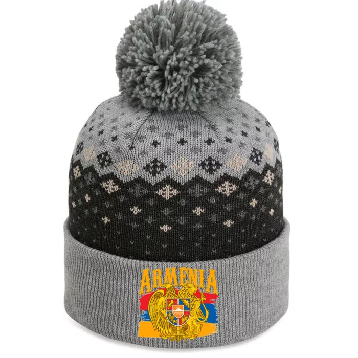 Armenia Flag Crest Artsakh Protest The Baniff Cuffed Pom Beanie