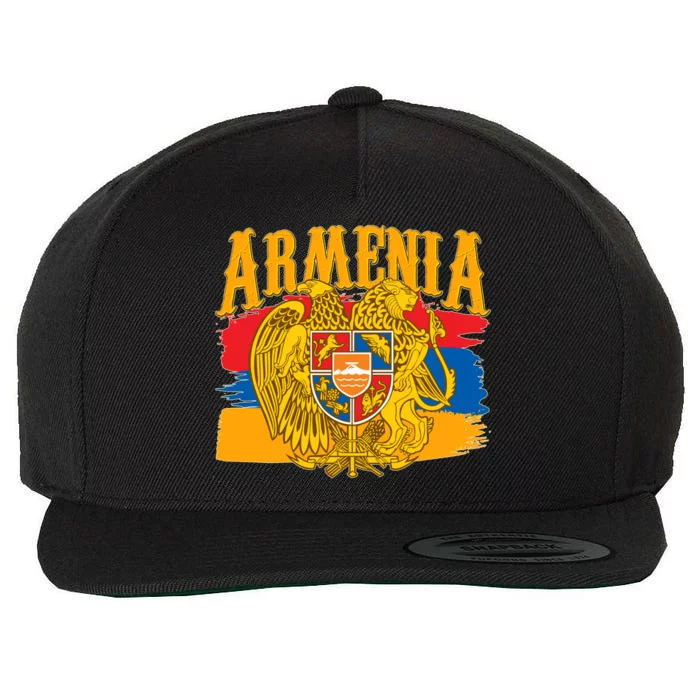 Armenia Flag Crest Artsakh Protest Wool Snapback Cap